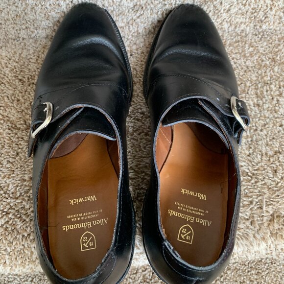 Allen Edmonds Men\'s Warwick Black Leather Monk Strap Dress Shoes. main image 11